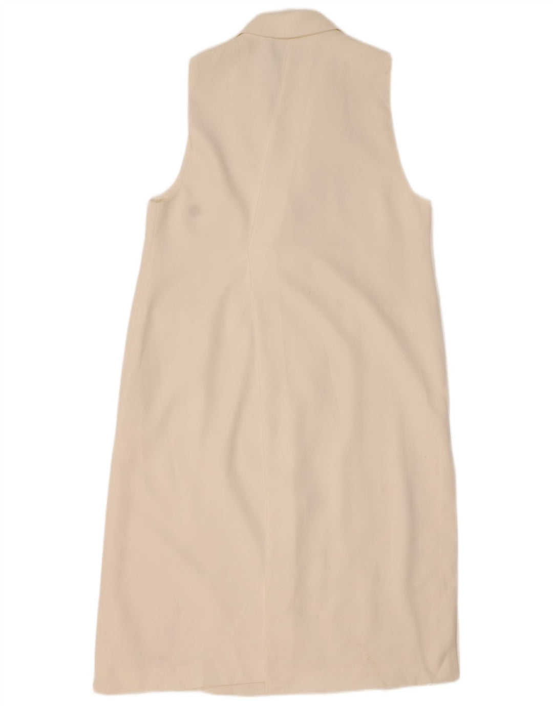 ZARA Damen Ärmelloser Mantel UK 20 2XL Weiß Polyester