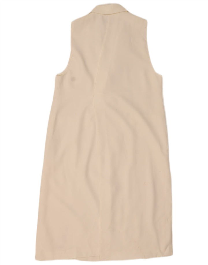 ZARA Damen Ärmelloser Mantel UK 20 2XL Weiß Polyester
