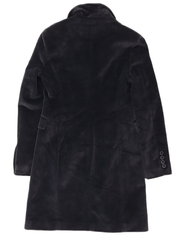 Vintage Damen Mantel UK 10 Small Marineblau Polyester