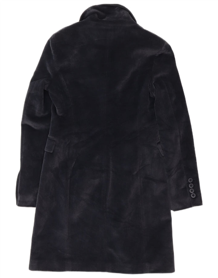 Vintage Damen Mantel UK 10 Small Marineblau Polyester