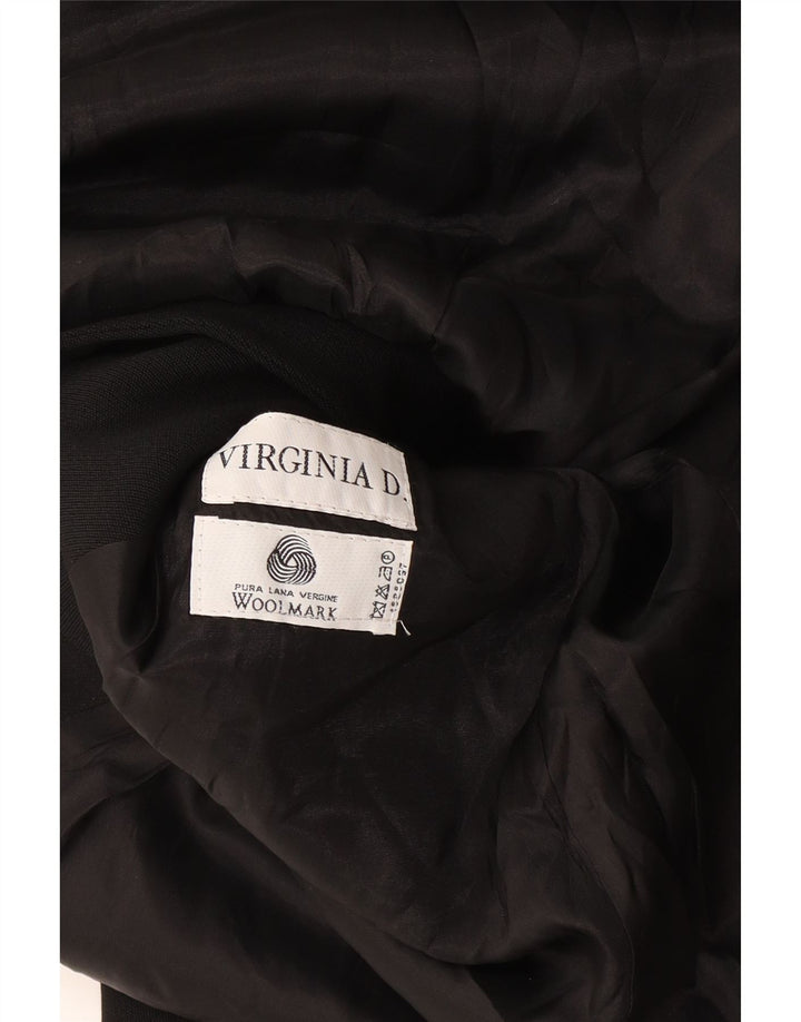 Vintage Damen Longline 4-Knopf-Blazerjacke UK 14 Medium Schwarz