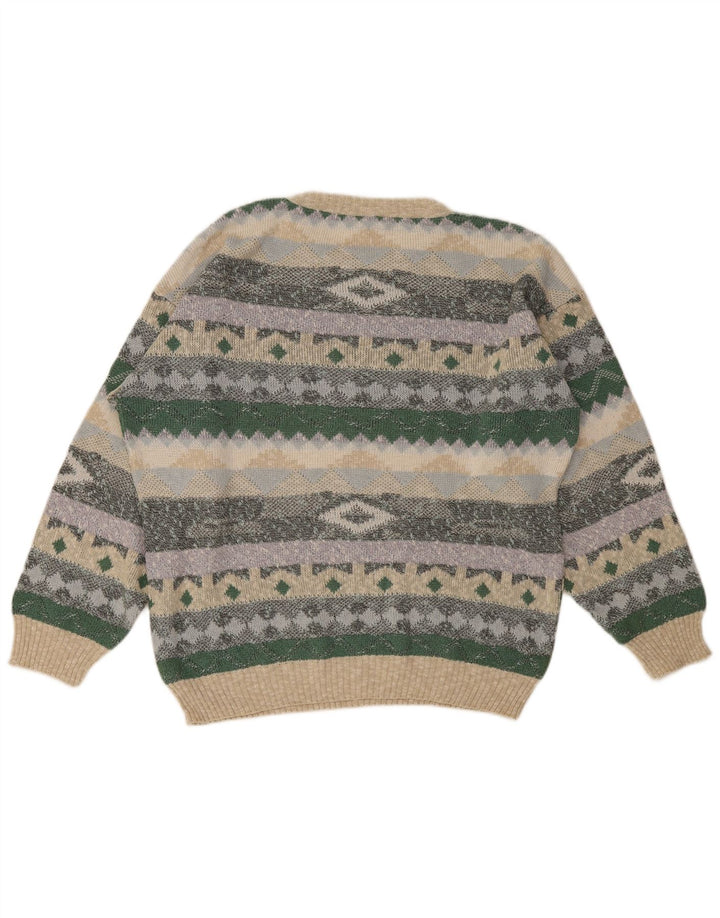 Vintage Herren Pullover mit Rundhalsausschnitt IT 48/50 Medium Mehrfarbig