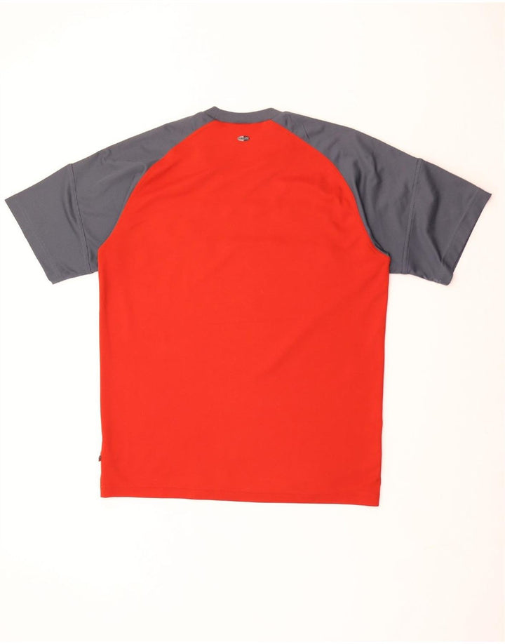 ADIDAS Herren T-Shirt Top UK 42/44 Großes rotes Colourblock-Polyester