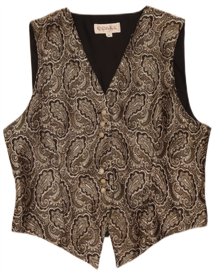Quark Damen Weste UK 14 Mittelgraues Paisley-Polyester
