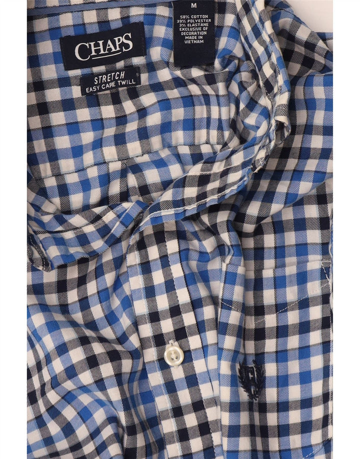 Chaps Herrenhemd aus mittelblau karierter Baumwolle