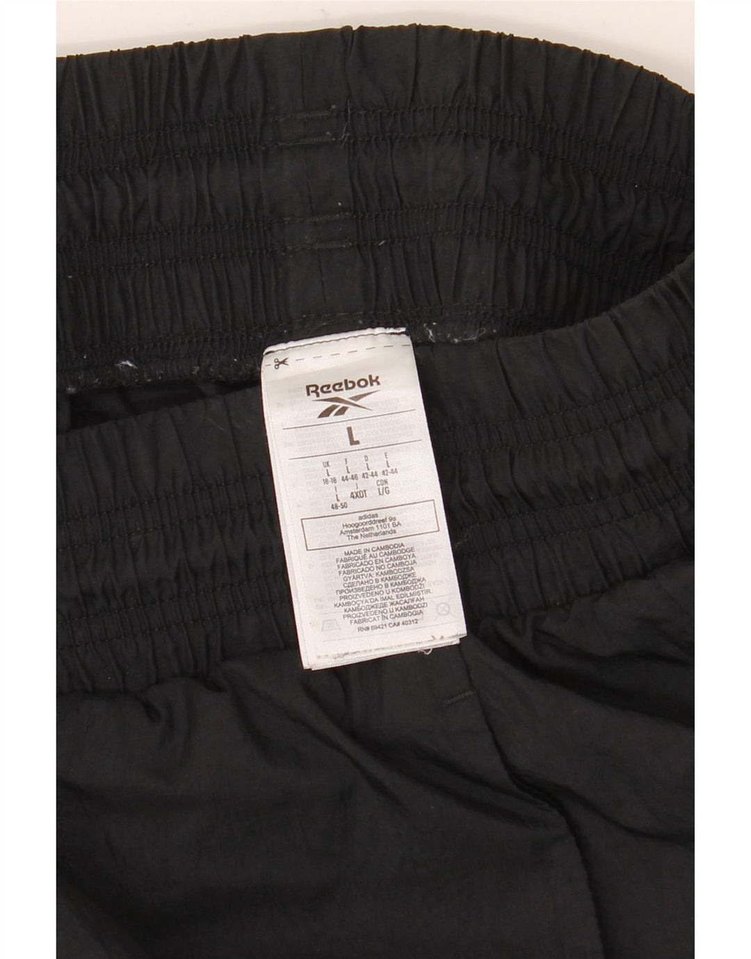 Reebok Damen Trainingshose UK 16/18 Large Schwarz Polyamid