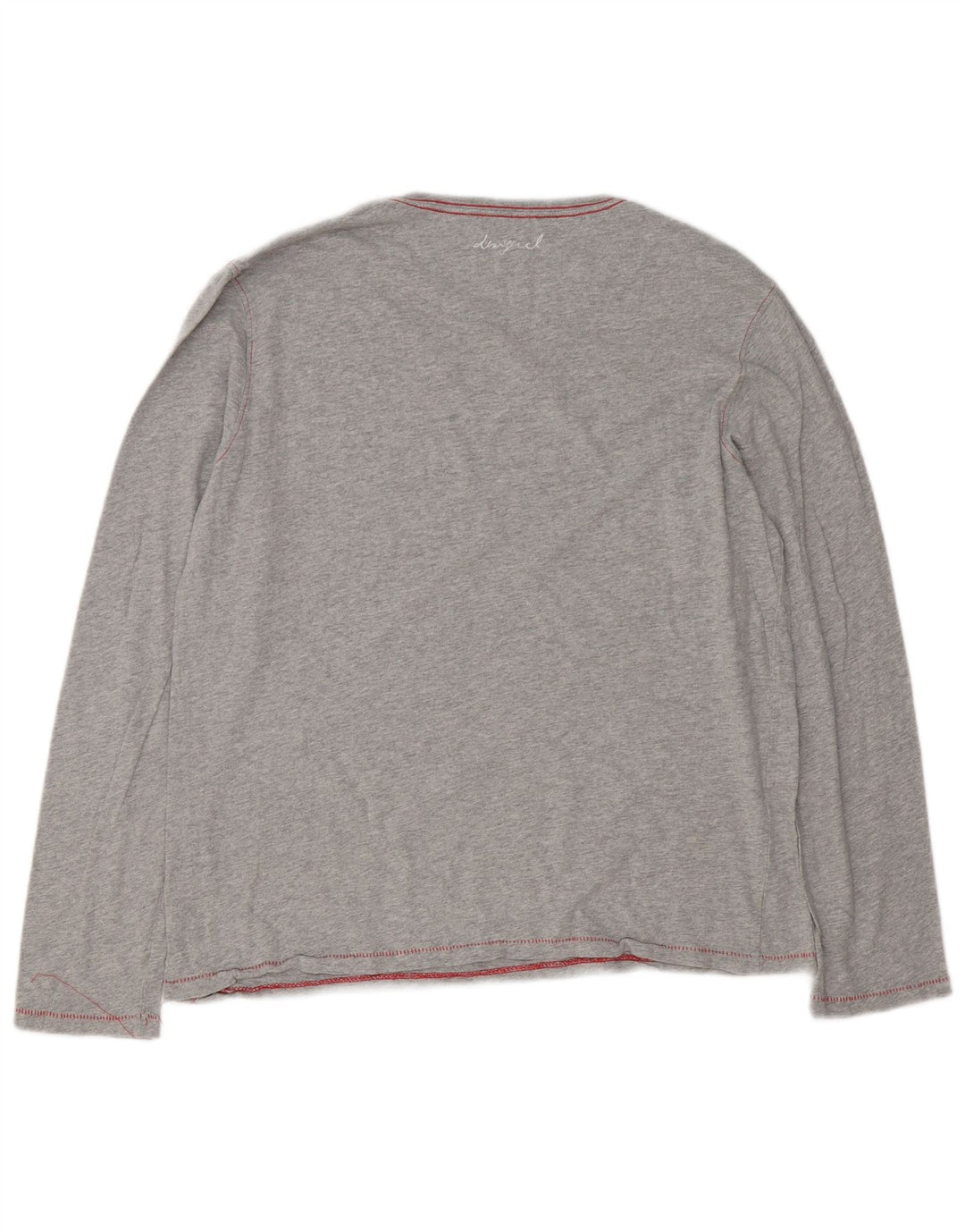 Desigual Herren Graphic Top Langarm XL Grau
