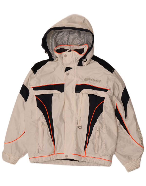 Pyramid Herren-Skijacke mit Kapuze, UK 36, Small, weißes Colourblock-Nylon