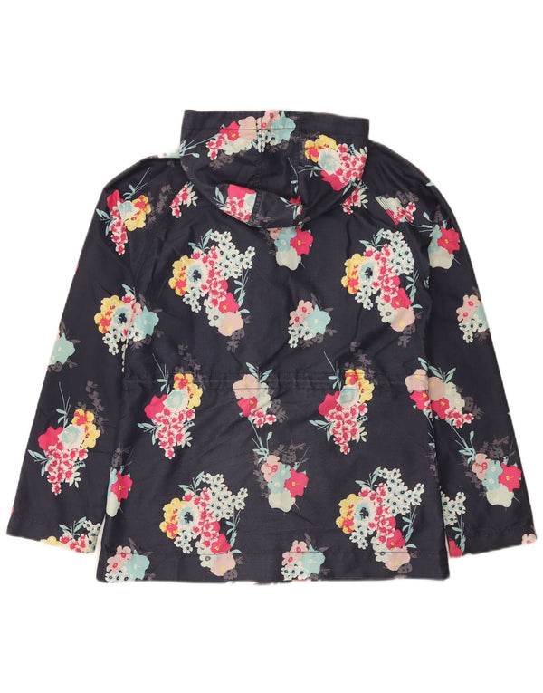 Animal Damen-Regenjacke mit Kapuze, Größe S, Marineblau, Blumenmuster, Polyester