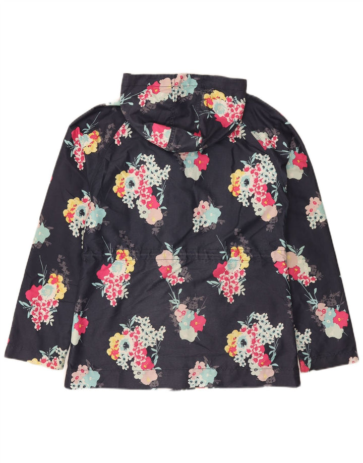 Animal Damen-Regenjacke mit Kapuze, Größe S, Marineblau, Blumenmuster, Polyester