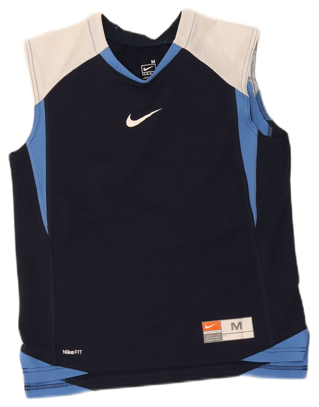 Nike Jungen-Top mit Grafik, 10–11 Jahre, mittelgroß, Marineblau, Farbblock