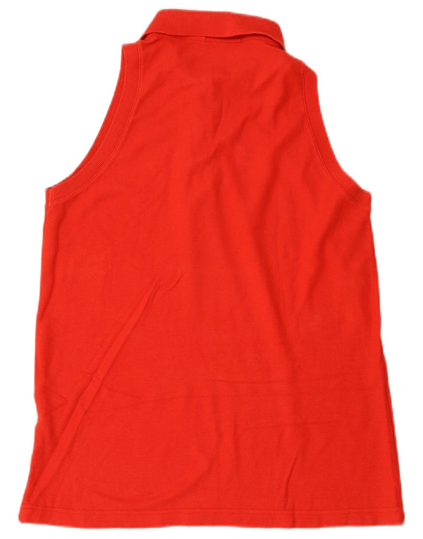 FILA Damen Ärmelloses Poloshirt IT 46 Große rote Baumwolle