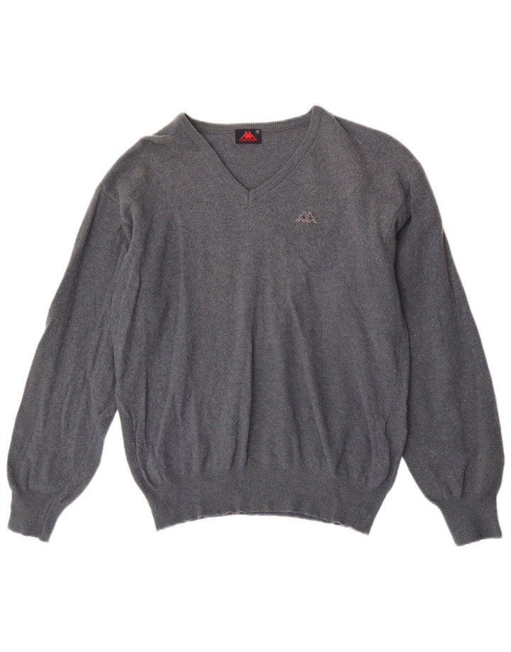 Kappa Damen-Pullover mit V-Ausschnitt, UK 14, mittelmarineblaue Wolle