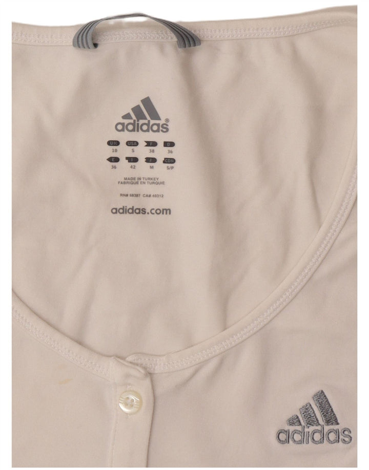 Adidas Damen T-Shirt Top UK 10 Small Weiß