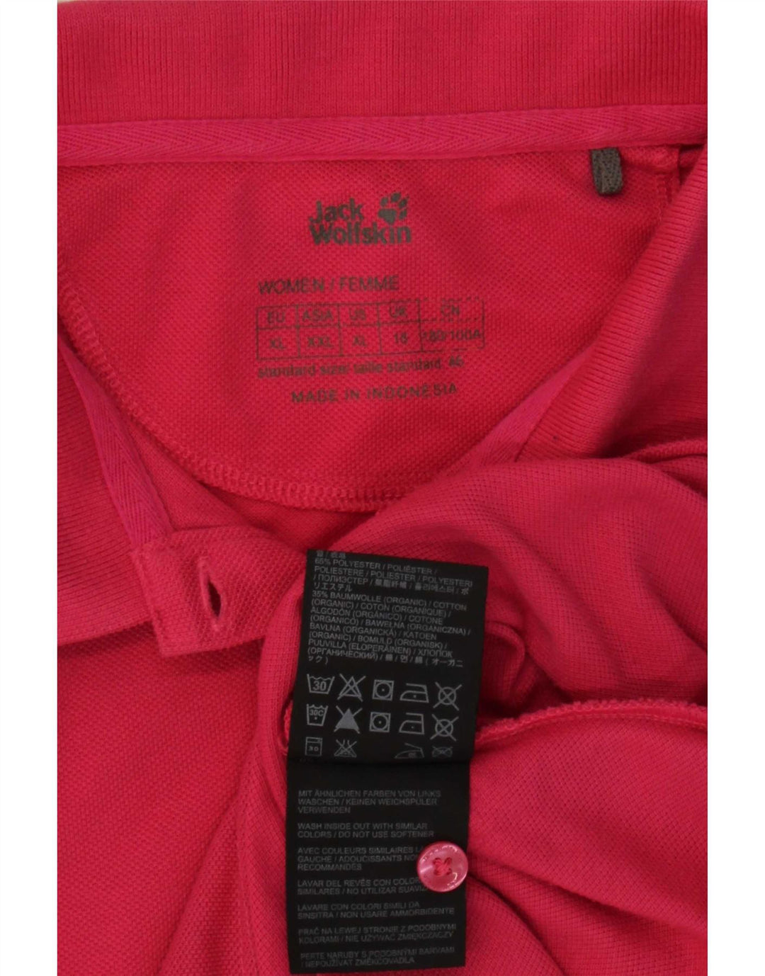 Jack Wolfskin Damen Poloshirt UK 18 XL Rosa Polyester