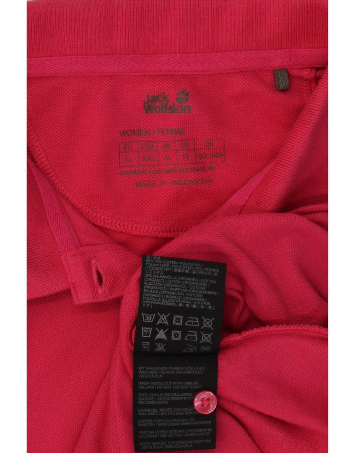 Jack Wolfskin Damen Poloshirt UK 18 XL Rosa Polyester