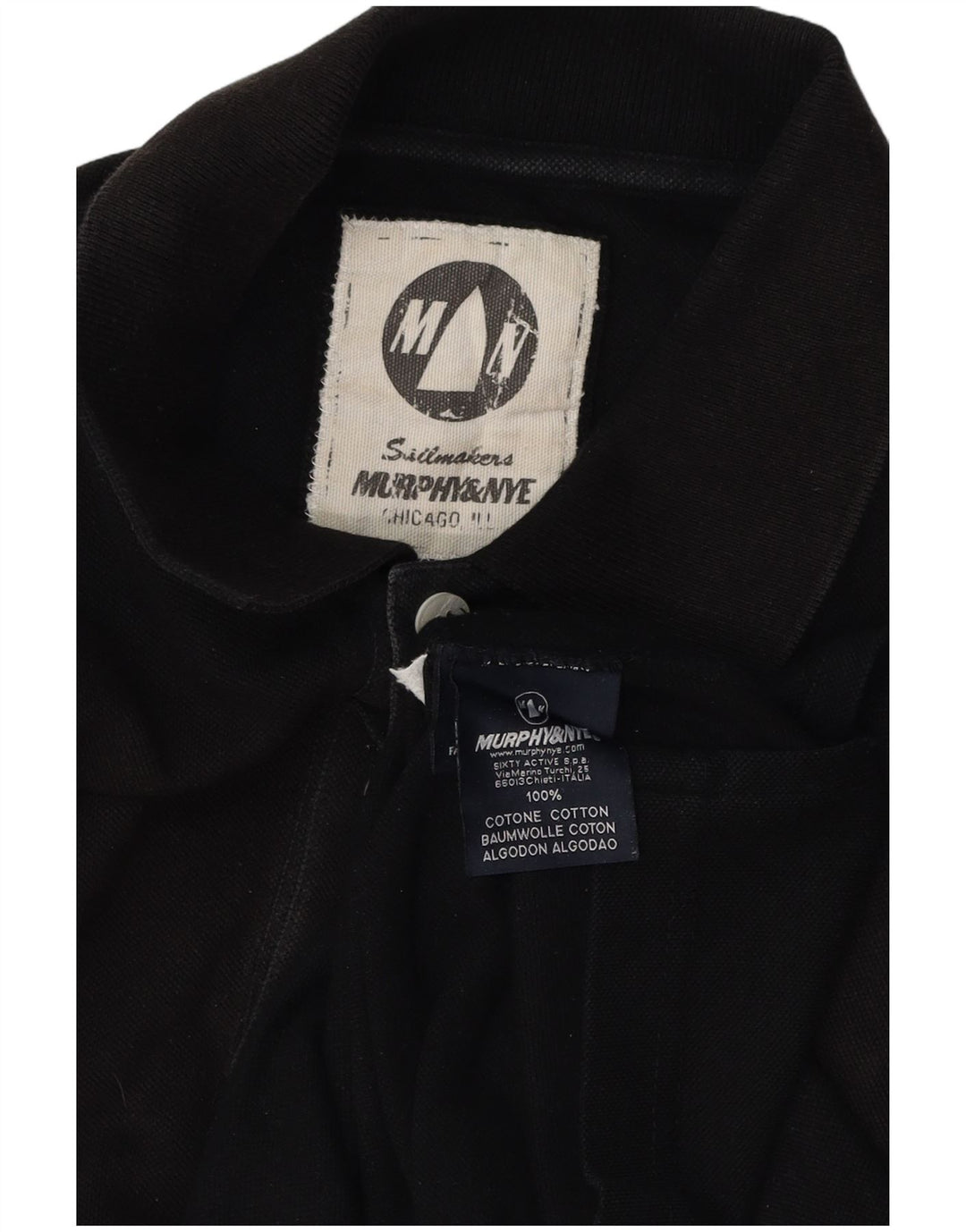 MURPHY & NYE Herren-Chicago-Poloshirt, große schwarze Baumwolle