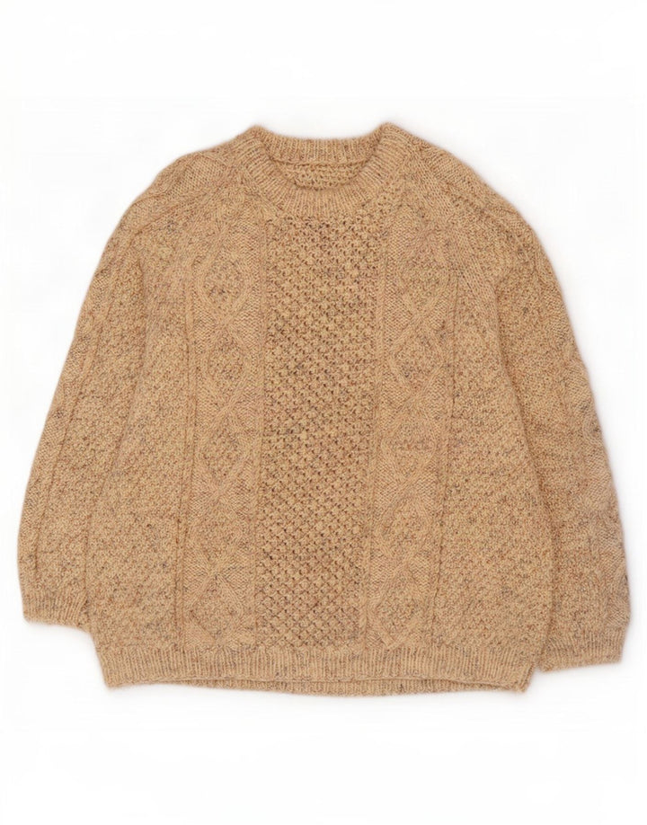 Vintage Herren Rundhalspullover Pullover 2XL Beige