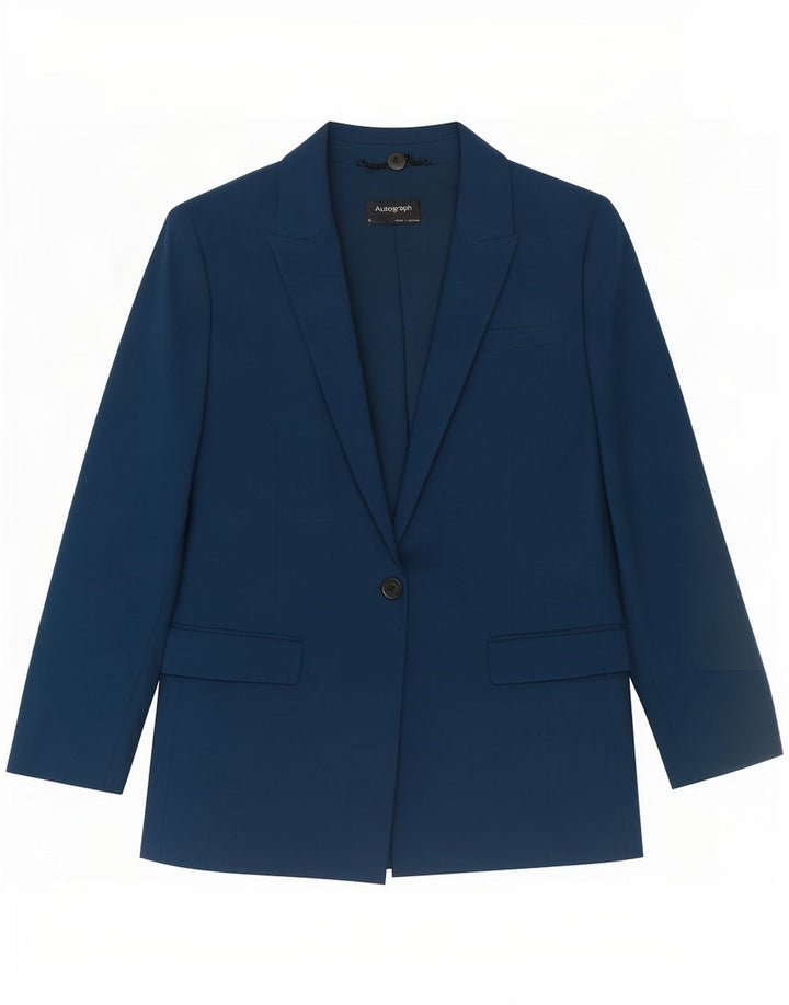 Marks & Spencer Damen Autograph 1-Knopf-Blazerjacke UK 12 Mittelblau