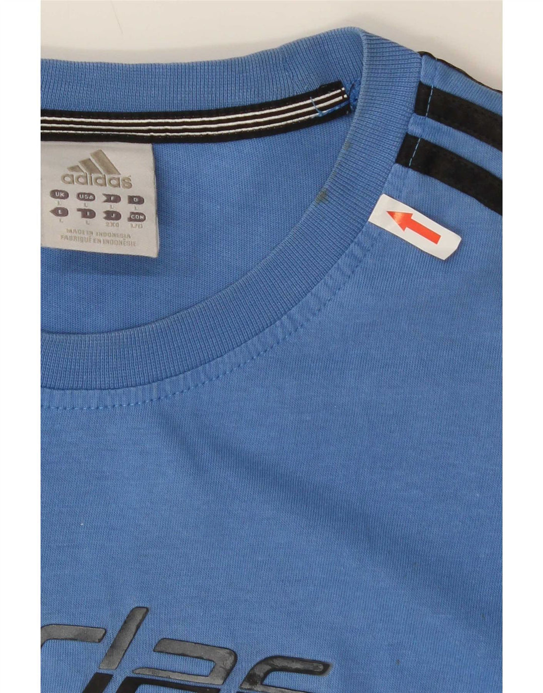 Adidas Herren Grafik T-Shirt Top Große blaue Baumwolle