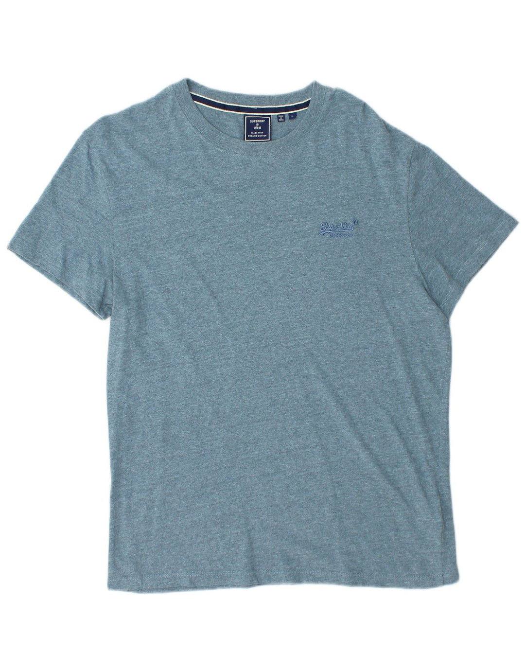 Superdry Herren-T-Shirt-Oberteil, groß, blau gefleckte Baumwolle