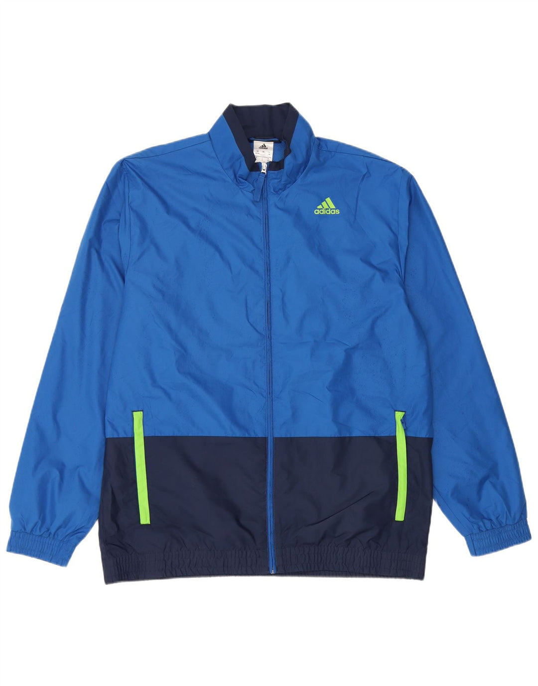 Adidas Herren-Trainingsanzugoberteil, UK-Größe 42/44, großes blaues Colourblock-Polyester