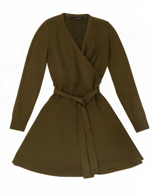 French Connection Langarm-Pulloverkleid für Damen, UK 12, Mittelkhaki