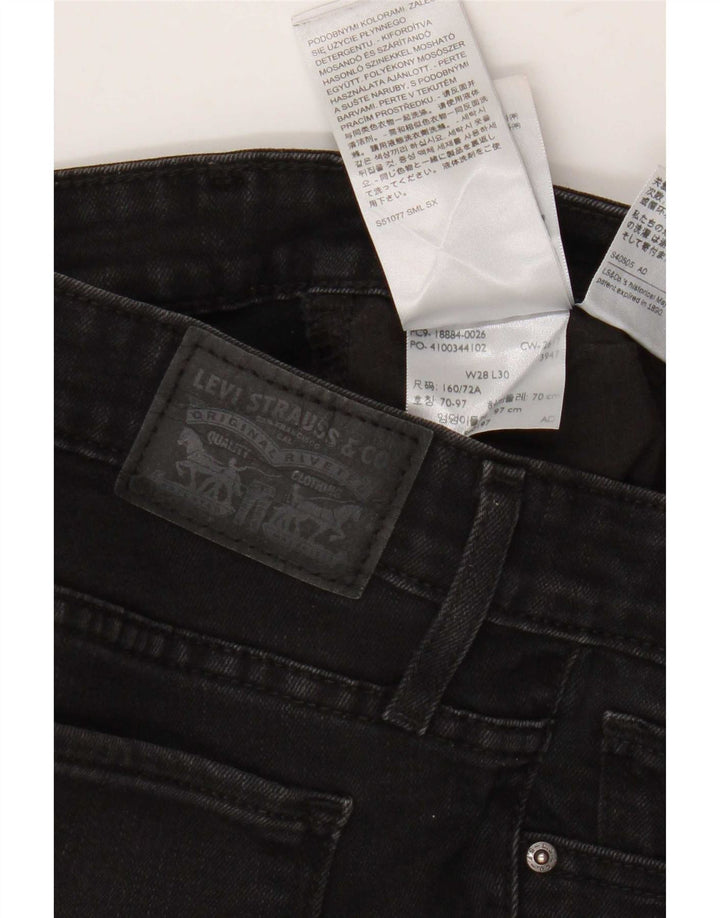 Levi's Damen 712 Slim Jeans W28 L30 Schwarze Baumwolle