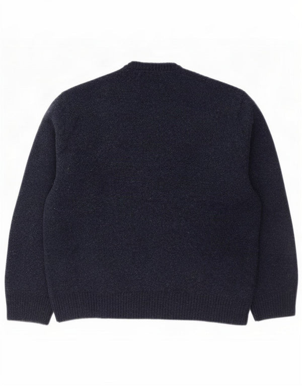 Penguin Womens Crew Neck Jumper Sweater UK 20 2XL Navy Blue Wool