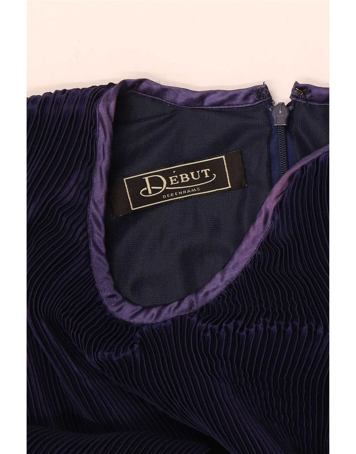 Debut Damen Langarm-Etuikleid UK 12 Medium Navy Blue