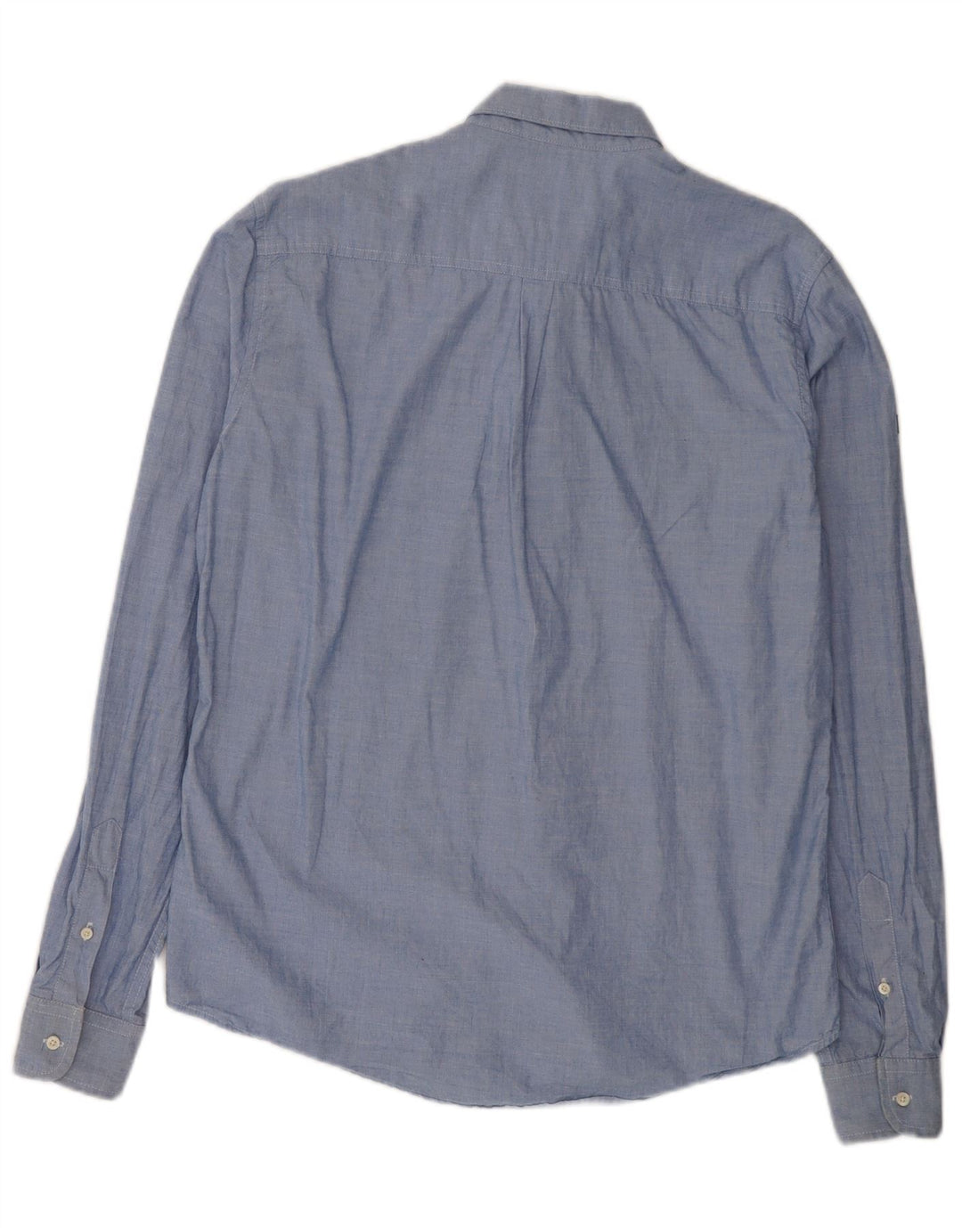 Superdry Herren-Hemd in normaler Passform, groß, aus blauer Baumwolle