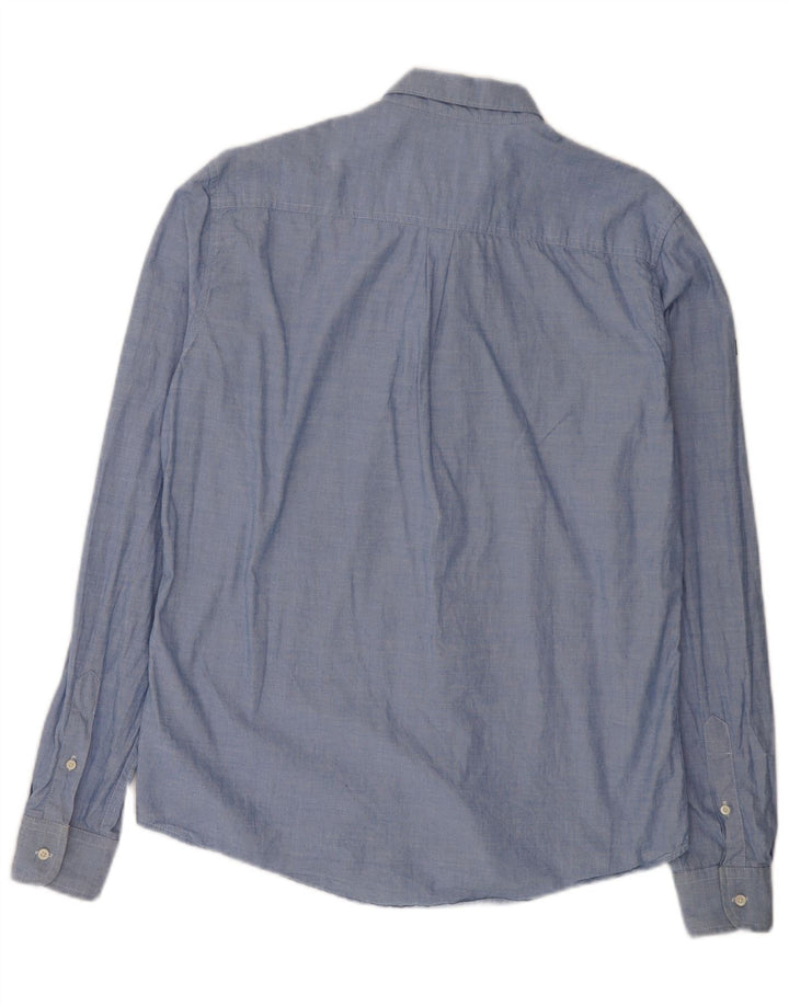Superdry Herren-Hemd in normaler Passform, groß, aus blauer Baumwolle