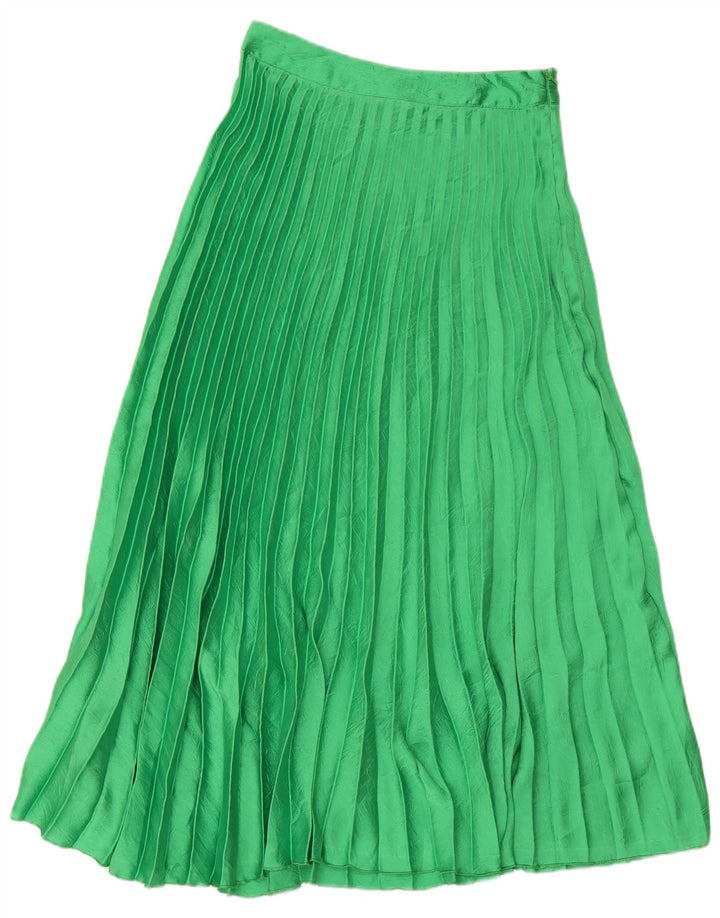 Zara Damen Plissee-Maxirock, Größe S, W26, Grün