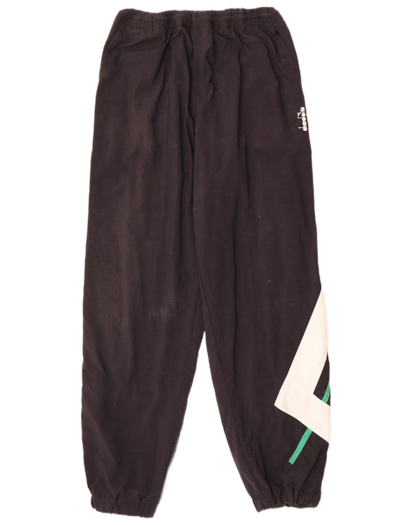 Diadora Herren-Trainingshose, Jogginghose, XL, Schwarz, Colourblock-Polyamid
