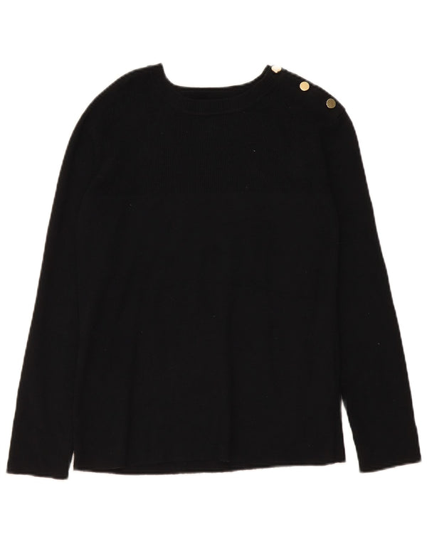 Marks & Spencer Damen-Pullover mit U-Boot-Ausschnitt, Gr. 6, XS, schwarze Viskose