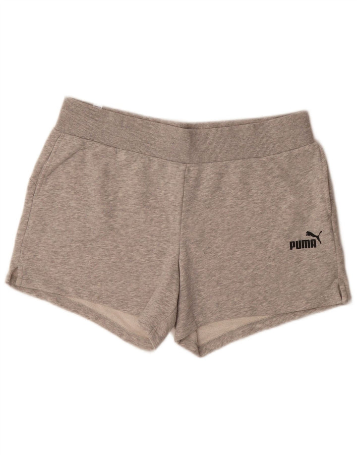 PUMA Womens Sport Shorts UK 16 Large Grey Cotton