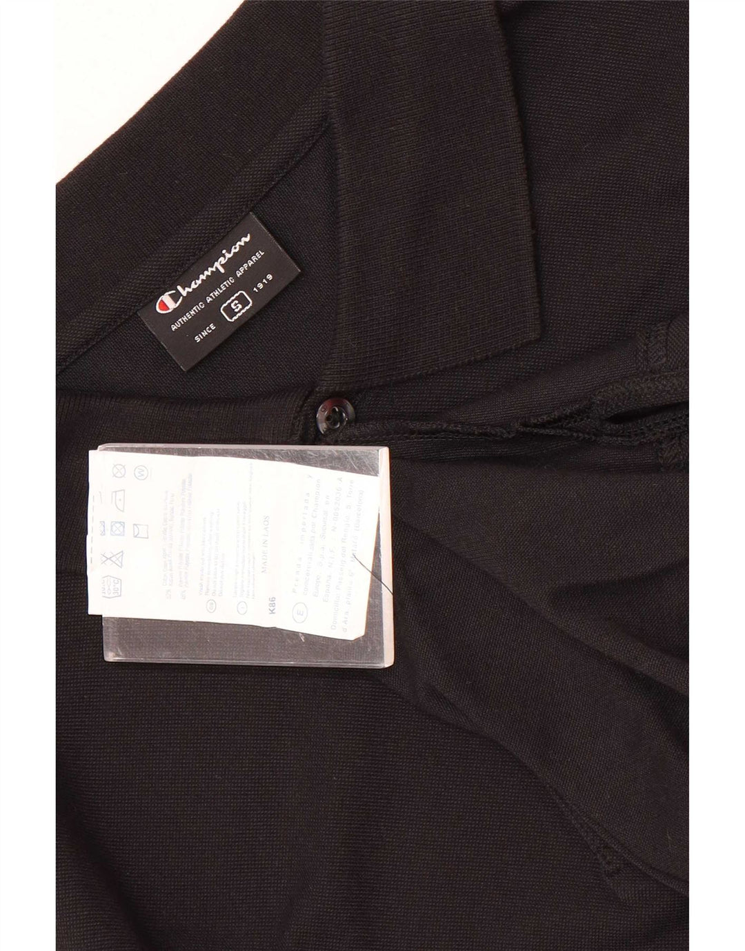 Champion Herren-Poloshirt, Größe S, schwarze Baumwolle