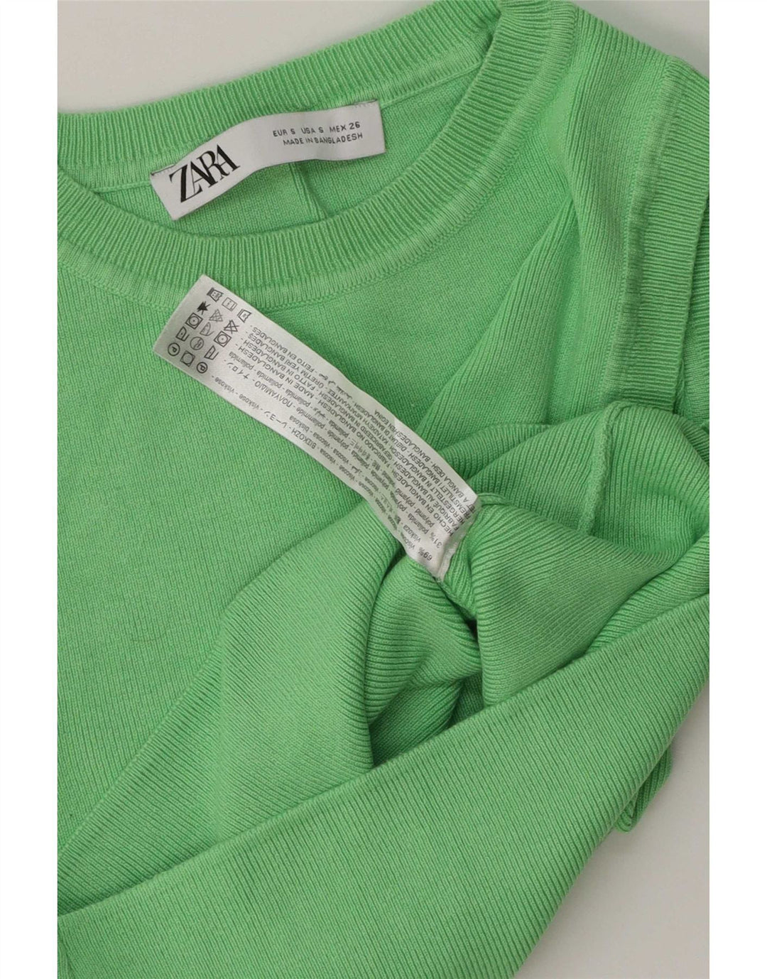 Zara Damen Crop Vest Top UK 10 Small Grüne Viskose