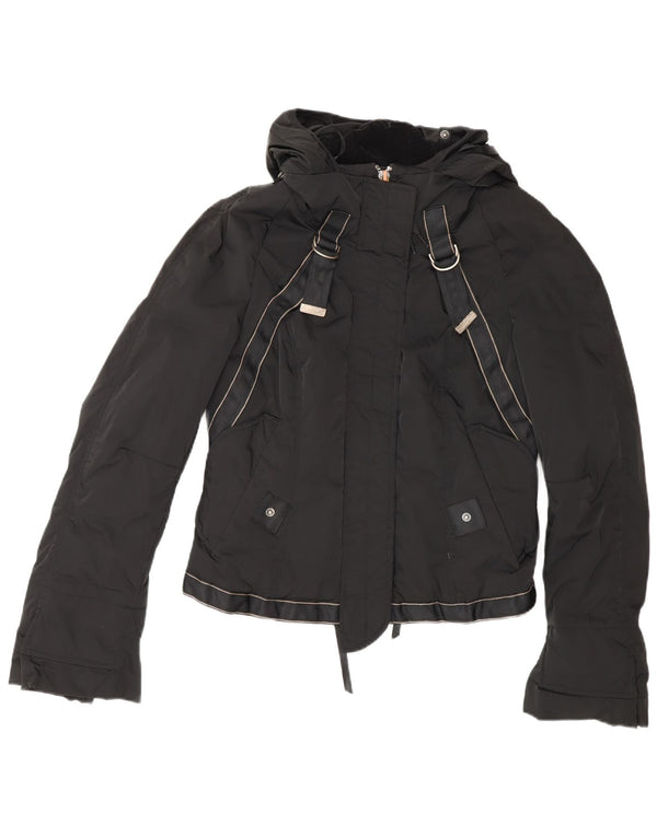 Marithe Francois Girbaud Wattierte Damenjacke mit Kapuze IT 42 Medium Schwarz