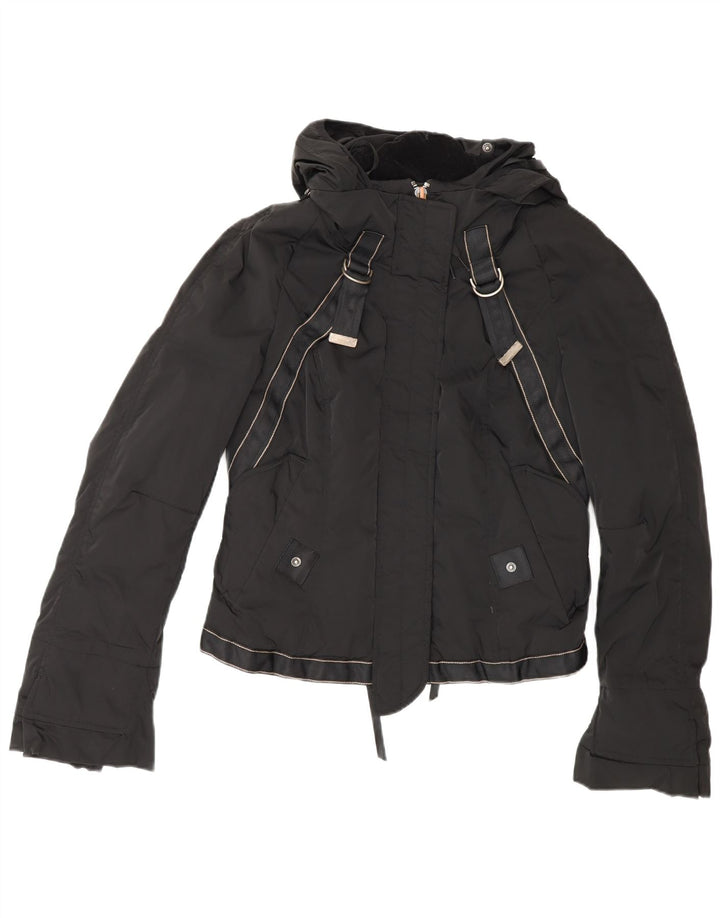Marithe Francois Girbaud Wattierte Damenjacke mit Kapuze IT 42 Medium Schwarz
