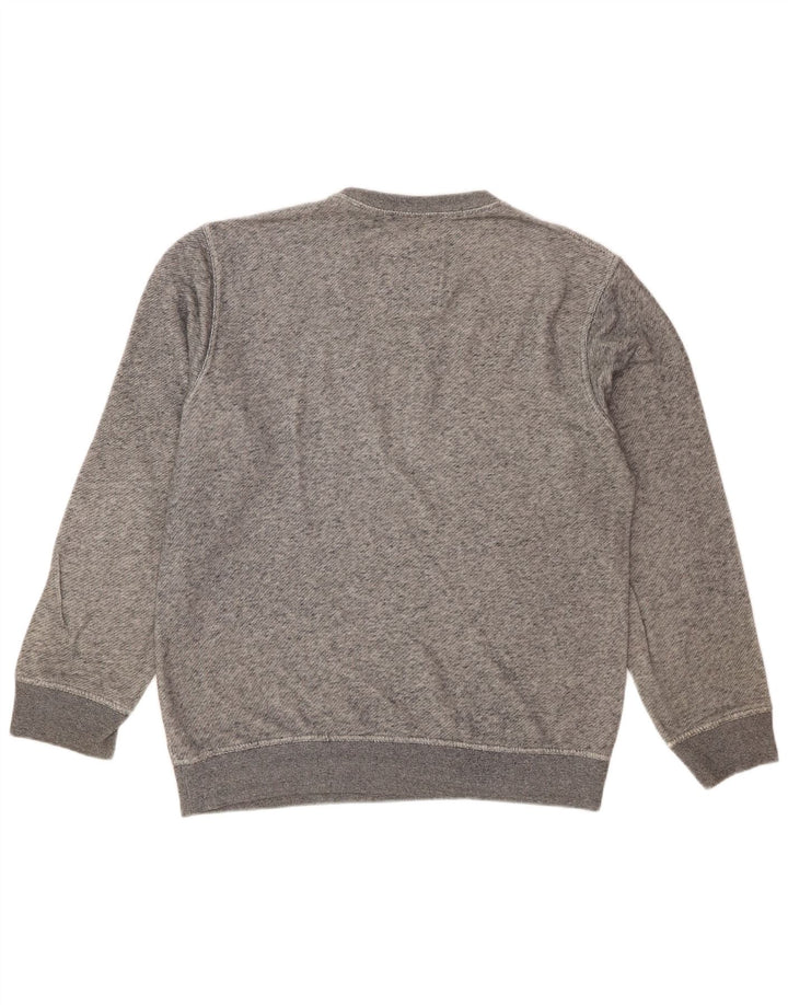 Crew Clothing Herren-Sweatshirt-Pullover aus mittelgrau gefleckter Baumwolle