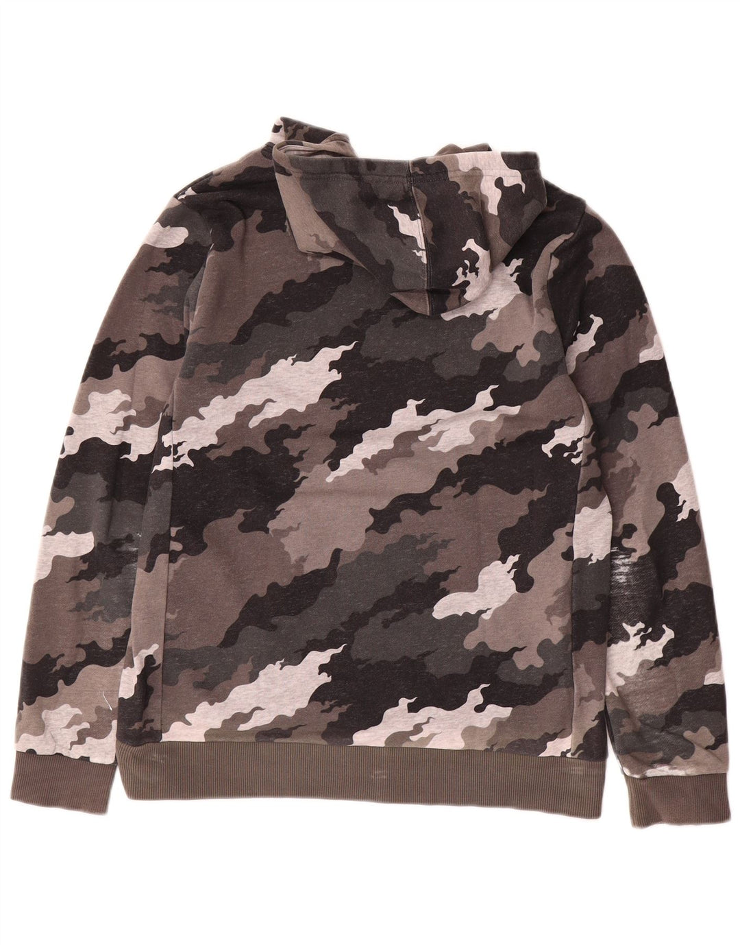 ADIDAS Kapuzenpullover mit Grafik für Jungen, 13–14 Jahre, braune Camouflage-Baumwolle