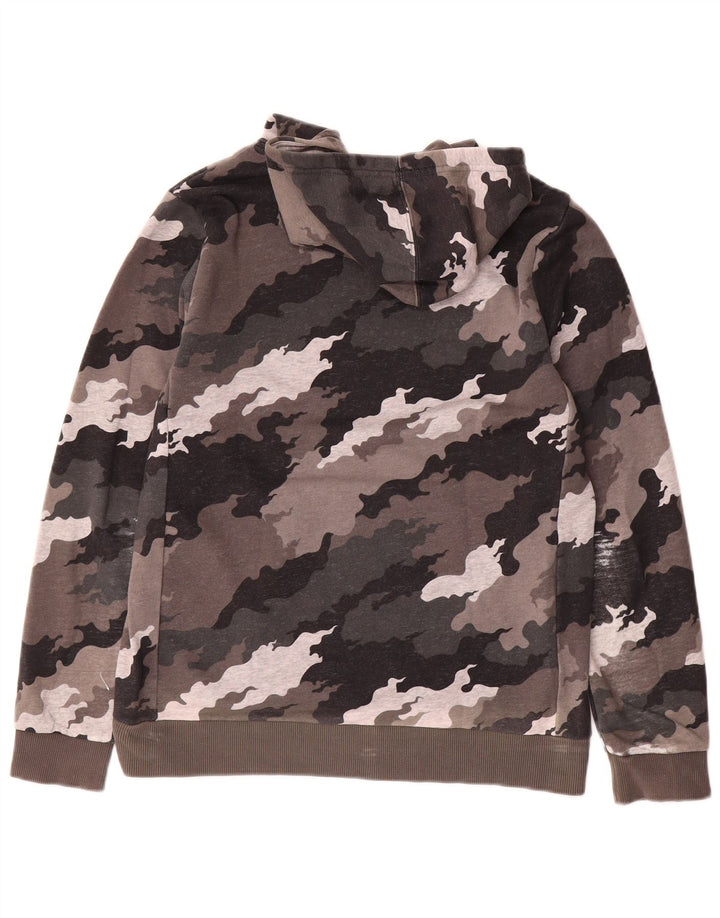 ADIDAS Kapuzenpullover mit Grafik für Jungen, 13–14 Jahre, braune Camouflage-Baumwolle