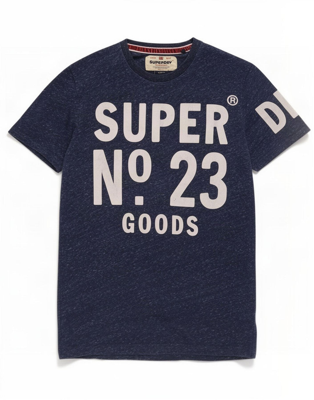 Superdry Herren-T-Shirt mit Grafik, Größe S, Marineblau gesprenkeltes Polyester