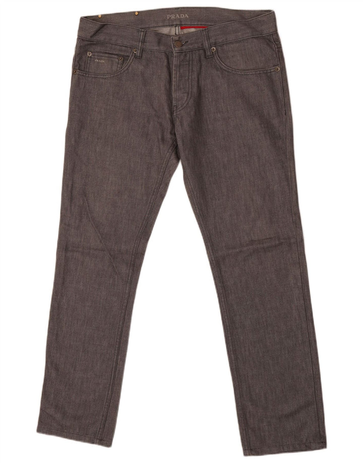 Prada Damen Slim Jeans W32 L29 Graue Baumwolle
