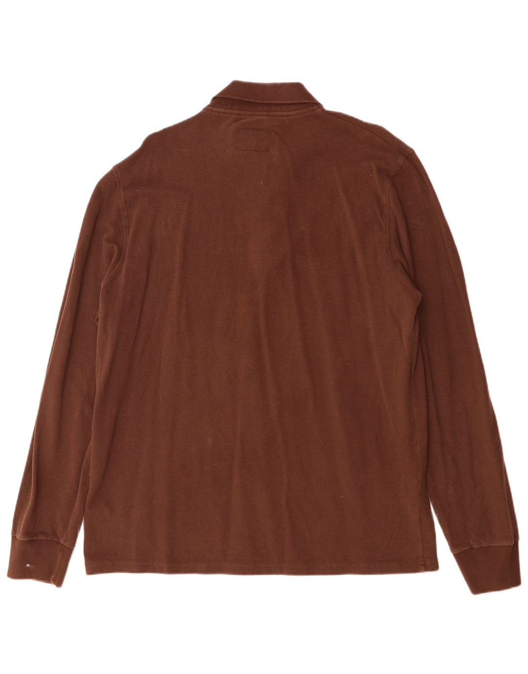 Woolrich Herren-Langarm-Poloshirt 2XL, braune Baumwolle