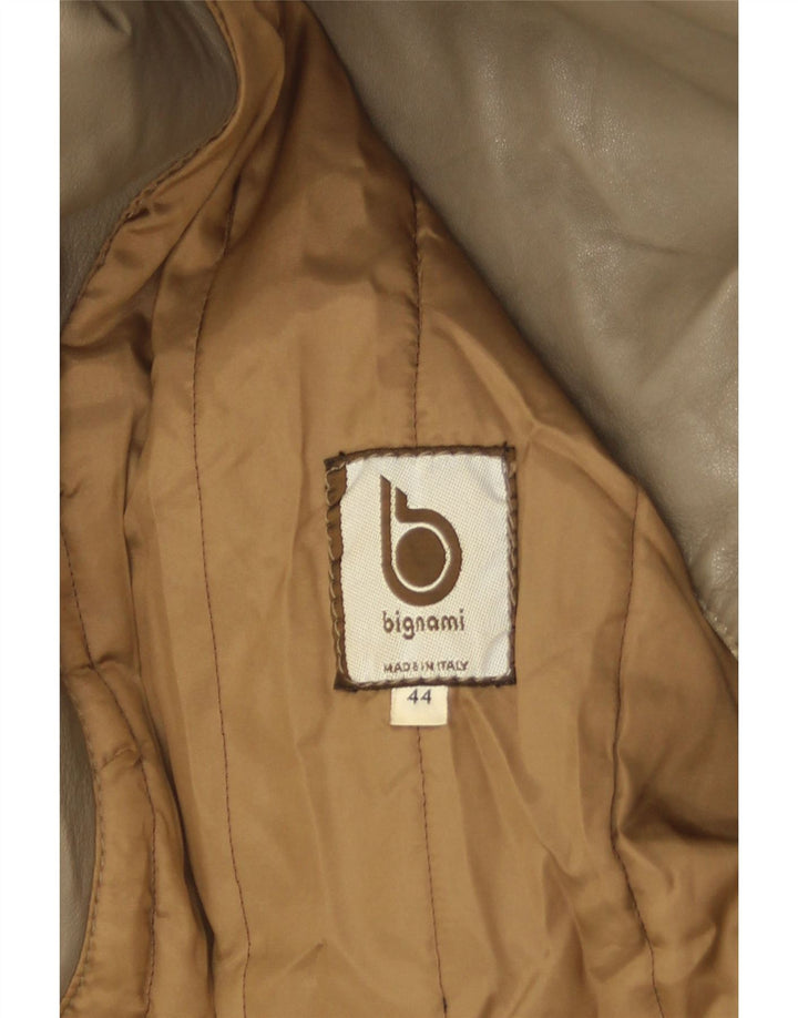 Bignami Damen Lederjacke IT 44 Mittelgrau