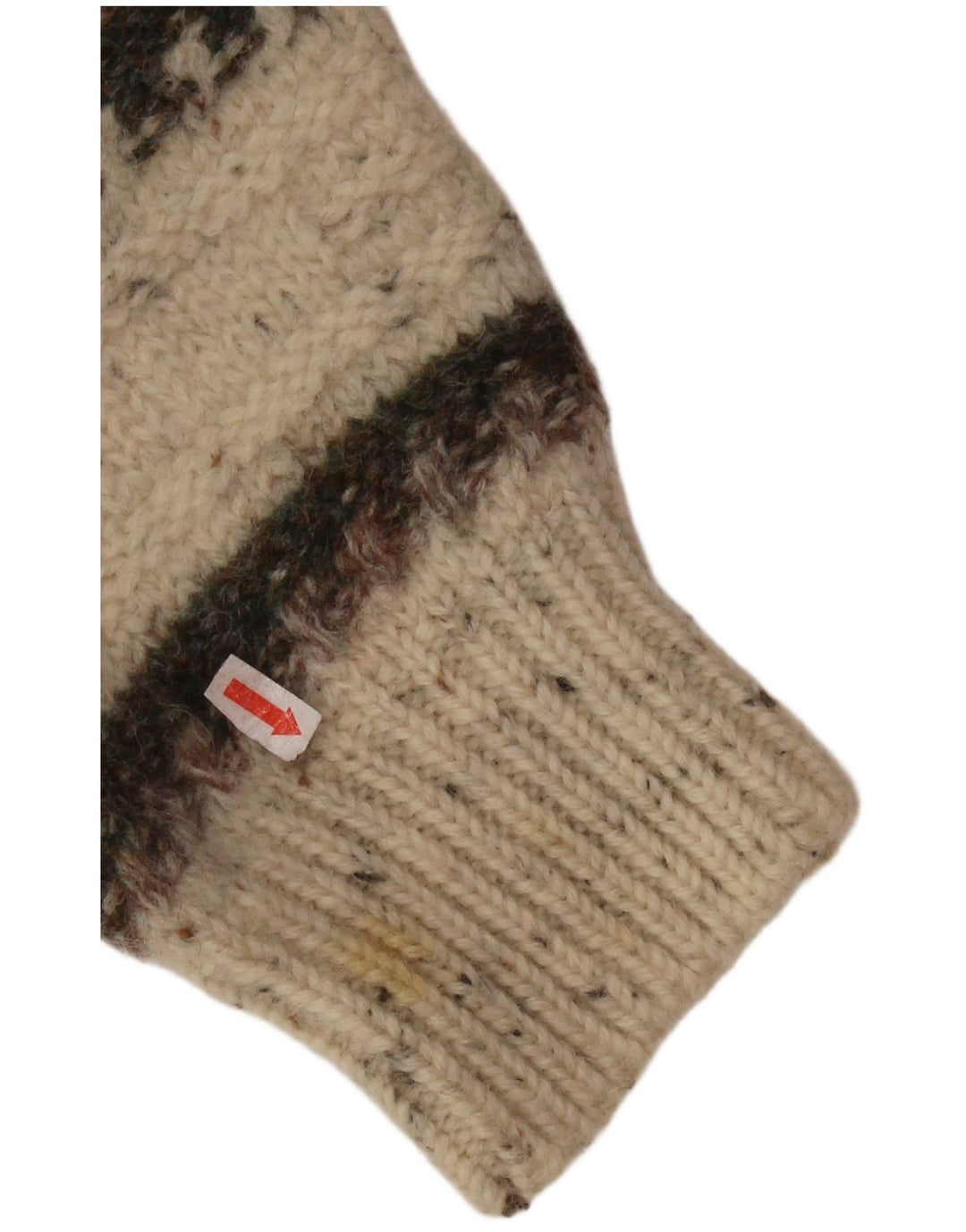 SERGIO TACCHINI Damen-Pullover mit Rundhalsausschnitt, UK 16, Größe L, beige gestreift