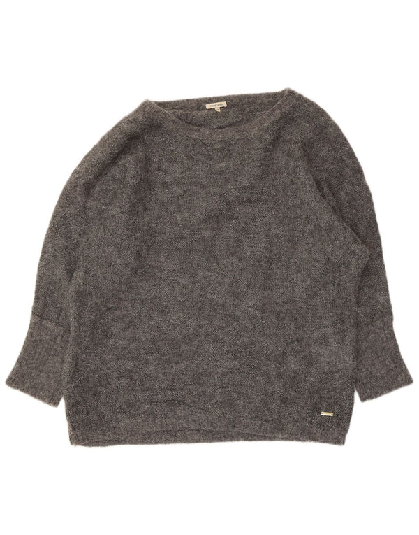 Henry Cottons Damen-Pullover mit lockerer Passform und U-Boot-Ausschnitt, UK 14, Mittelgrau