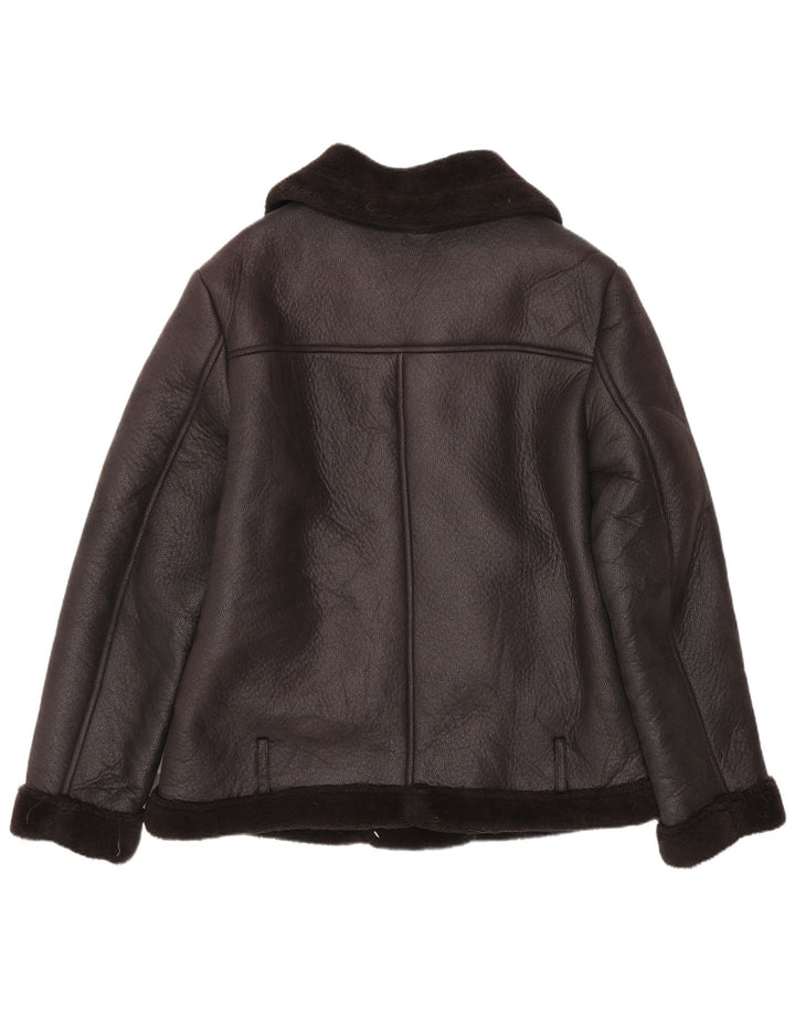 C&A Damen Sherpa Kunstleder Bikerjacke EU 44 XL Schwarz Polyester